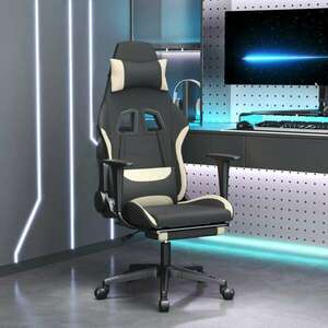 vidaXL masszázs funkciós Gamer szék - fekete-bézs kép