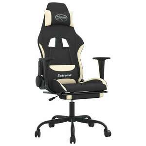 vidaXL masszázs funkciós Gamer szék - fekete-krémszínű kép