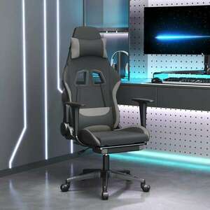 vidaXL masszázs funkciós Gamer szék - fekete-világosszürke kép