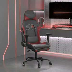 vidaXL masszás funkciós Gamer szék - fekete-bordó kép