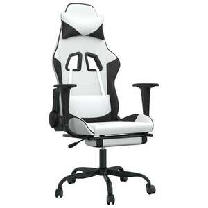 vidaXL masszás funkciós Gamer szék - fehér-fekete kép