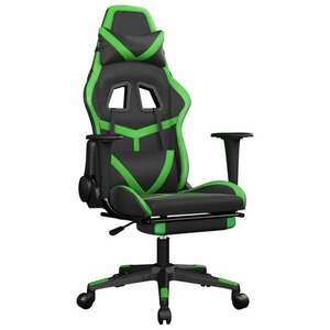 vidaXL masszázs funkciós Gamer szék - fekete-zöld kép