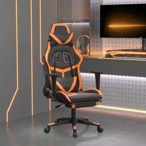 vidaXL műbőr Gamer szék lábtartóval - fekete-narancssárga kép