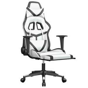 vidaXL masszázs funkciós Gamer szék - fehér-fekete kép