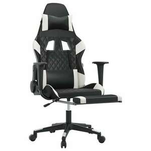 vidaXL masszázs funkciós Gamer szék - fekete-fehér kép