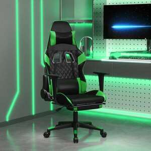 vidaXL masszázs funkciós Gamer szék - fekete-zöld kép