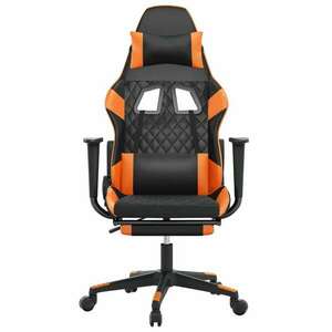 vidaXL masszázs funkciós Gamer szék, Műbőr, Fekete-narancssárga kép
