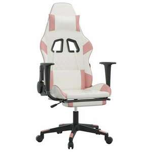 vidaXL masszázs funkciós Gamer szék - fehér-rózsaszín kép