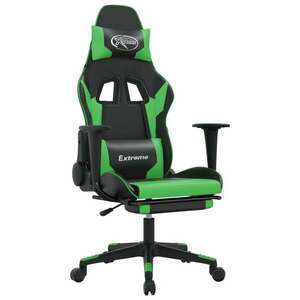 vidaXL masszázsfunkciós Gamer szék - fekete-zöld kép