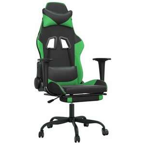 vidaXL masszás funkciós Gamer szék - fekete-zöld kép