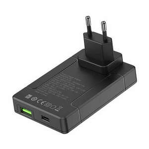 Budi USB-A / USB-C Univerzális Hálózati töltő - Fekete (65W) kép