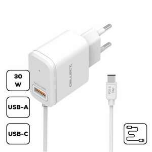 Cellect HS-H47-30W USB-A Hálózati töltő + USB-C kábel - Fehér (30W) kép