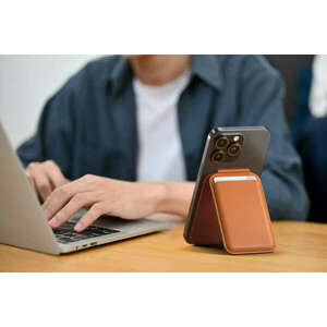 Satechi Vegan-Leather Magnetic Wallet Stand (iPhone 12/13/14/15 a... kép