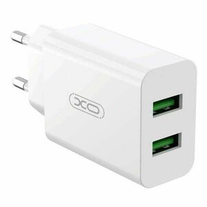 XO L119 2x USB-A Hálózati töltő + Lightning kábel - Fehér (18W) kép