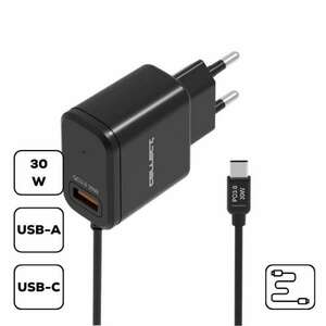 Cellect HS-H47-30W USB-A Hálózati töltő + USB-C kábel - Fekete (30W) kép