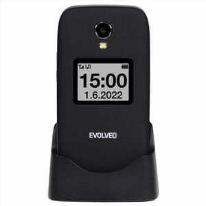 Evolveo EasyPhone FS, kihajthatós 2.8" mobiltelefon időseknek töltőállvánnyal, fekete kép