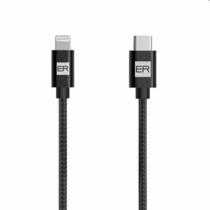 ER POWER Adat- és töltőkábel USB-C/Lightning, MFi, 1, 2 m, fekete kép