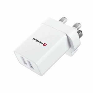 Hálózati adapter Swissten 2x USB 10, 5W UK számára, fehér kép