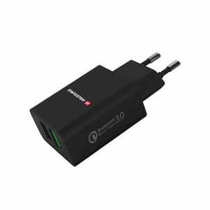 Hálózati adapter Swissten 2x USB QC 3.0 + USB, 23W, fekete kép