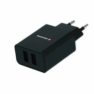 Hálózati adapter Swissten Smart IC 2x USB 2, 1A Power + Adatkábel USB / Lightning MFi 1, 2 m, fekete kép