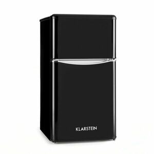 Klarstein Monroe Black, kombinált hűtőszekrény, 61/24 liter, F energiahatékonysági osztály, Retrolook, fekete kép