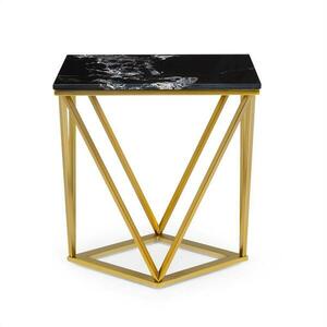 Besoa Black Onyx II, dohányzóasztal, 50 x 55 x 35 cm (SZ x M x M), márvány, arany/fekete kép