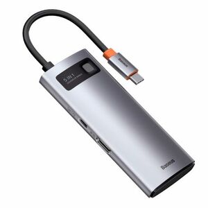 Baseus Metal Gleam HUB adapter USB-C - 3x USB, szürke (WKWG020013) kép