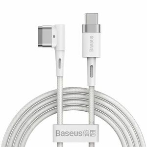 Baseus Zinc mágneses kábel L-shape MacBook Power / USB-C 60W 2m, fehér (CATXC-W02) kép
