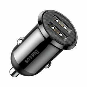 Baseus Grain Pro autós töltő 2x USB 4.8A, fekete (CCALLP-01) kép