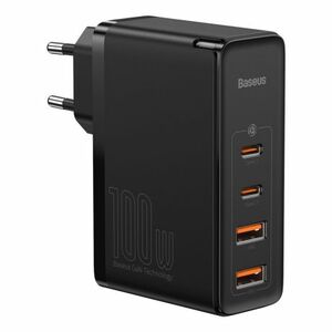 Baseus GaN2 Pro hálózati töltő adapter 2x USB / 2x USB-C 100W QC PD, fekete (CCGAN2P-L01) kép