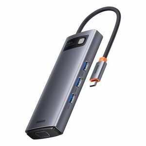 Baseus Metal Gleam USB-C HUB adapter HDMI / 3x USB 3.2 / VGA, szürke (WKWG030013) kép