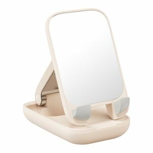 Baseus Seashell telefon állvány tükörrel, bézs kép
