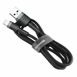 Baseus Cafule kábel USB / Lightning QC 3.0 2.4A 1m, fekete/szürke (CALKLF-BG1) kép