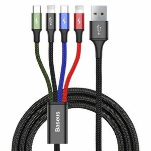 Baseus Rapid kábel USB / 2x Lightning / USB-C / Micro USB 3.5A 1.2m, fekete (CA1T4-A01) kép