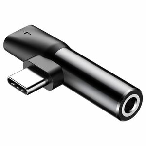 Baseus L41 audio adapter USB-C - USB-C / jack 3.5mm, fekete (CATL41-01) kép