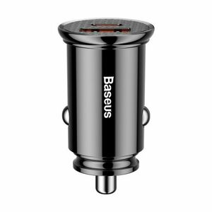 Baseus Circular USB / USB-C 30W autós töltő, fekete (CCALL-YS01) kép