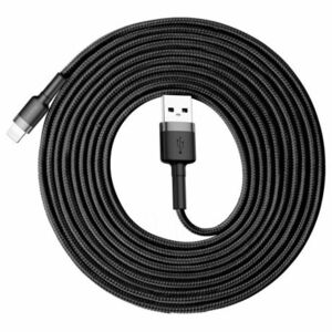 Baseus Cafule kábel USB / Lightning QC3.0 2A 3m, fekete/szürke (CALKLF-RG1) kép