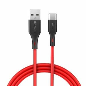 Blitzwolf BW-TC15 kábel USB / USB-C 3A 1.8m, piros (BW-TC15 Red) kép