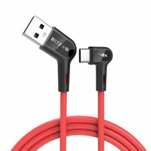 Blitzwolf BW-AC1 kábel USB / USB-C 3A 1.8m, piros (BW-AC1 1.8M) kép
