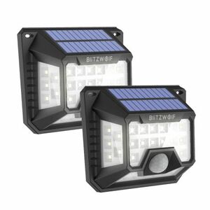 BlitzWolf BW-OLT3 2x fali napelemes LED lámpa mozgásérzékelővel, fekete (BW-OLT3) kép