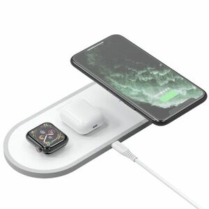 Dudao A11 vezeték nélküli töltő 3in1 na AirPods / Apple Watch / smartphone, fehér kép