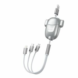 Dudao L8Pro 3in1 kábel USB - Micro USB / Lightning / USB-C 3A 25-110cm, szürke (L8Pro) kép