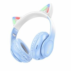 Hoco W42 bluetooth fülhallgató macskafüllel, kék kép