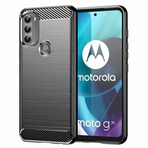 MG Carbon Case Flexible szilikon tok Motorola Moto G71 5G, fekete kép