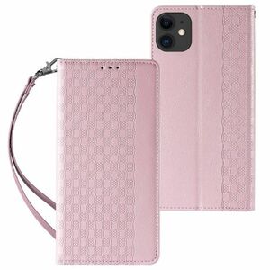 MG Magnet Strap bőr könyvtok iPhone 12, rózsaszín kép