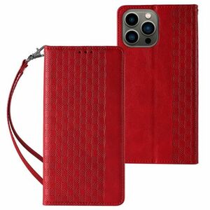 MG Magnet Strap bőr könyvtok iPhone 12 Pro, piros kép