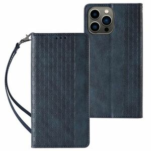 MG Magnet Strap bőr könyvtok iPhone 12 Pro Max, kék kép