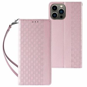 MG Magnet Strap bőr könyvtok iPhone 12 Pro Max, rózsaszín kép