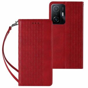 MG Magnet Strap bőr könyvtok Samsung Galaxy A12 5G, piros kép