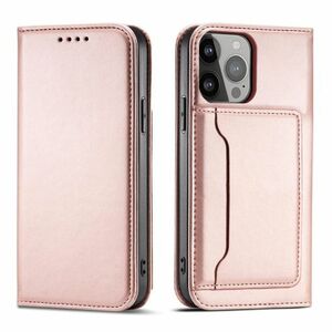 MG Magnet Card bőr könyvtok iPhone 13 Pro, rózsaszín kép